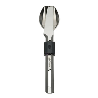 Set de couverts en titane, trois pièces, avec manchette en silicone