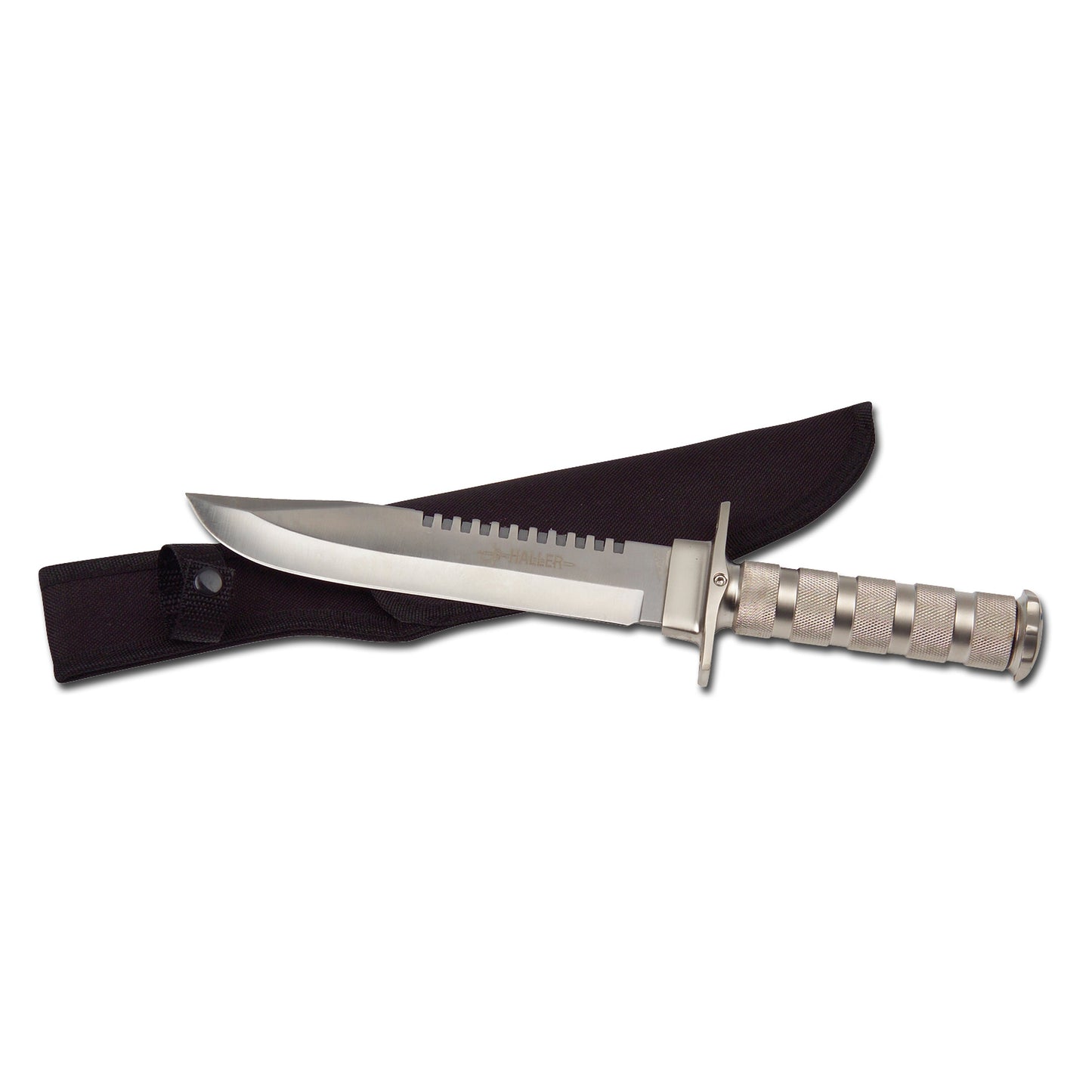 Couteau de survie argenté