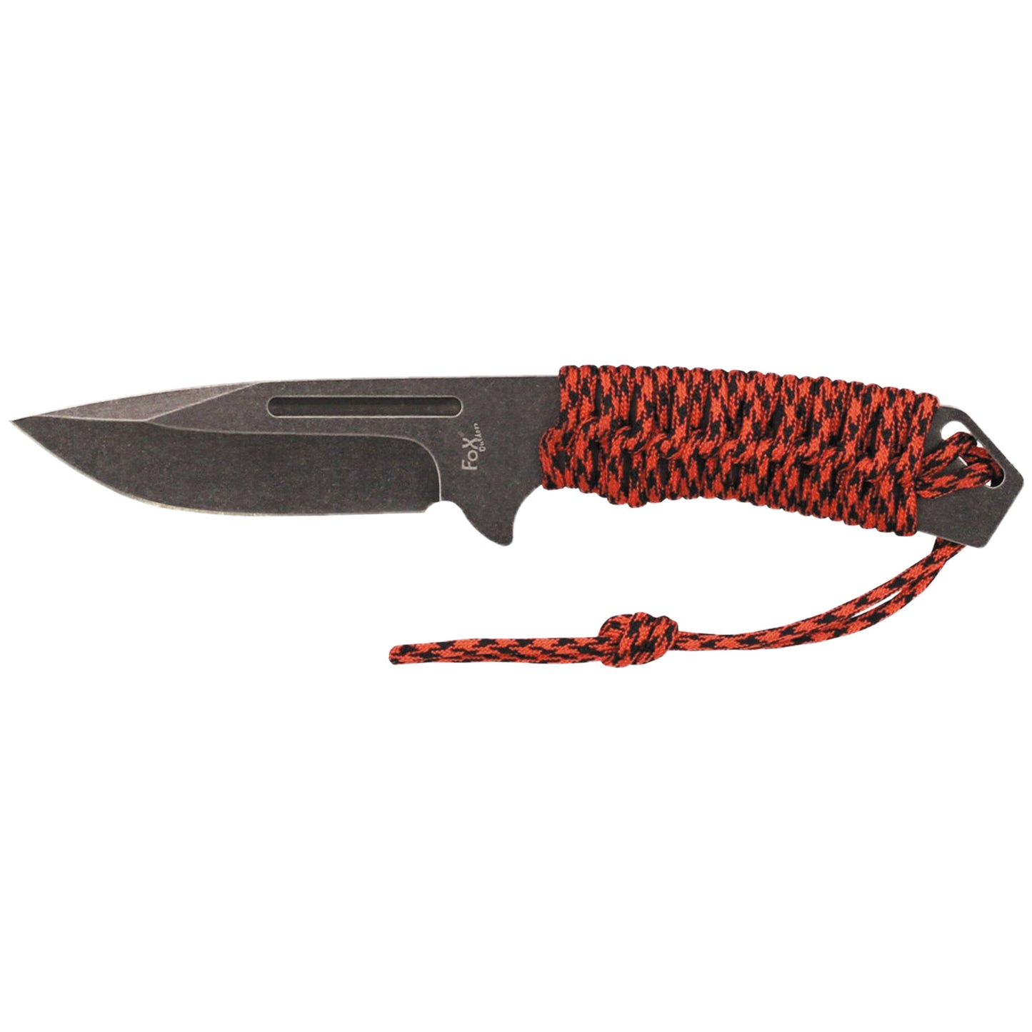 Couteau avec corde de parachute rouge
