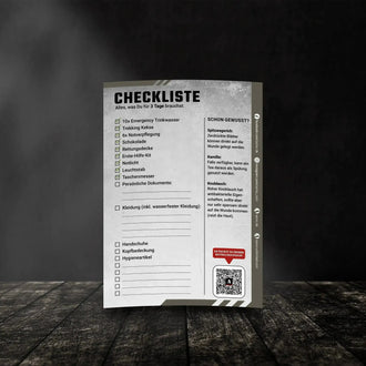 Liste de contrôle sac d’évacuation Small - 3 jours