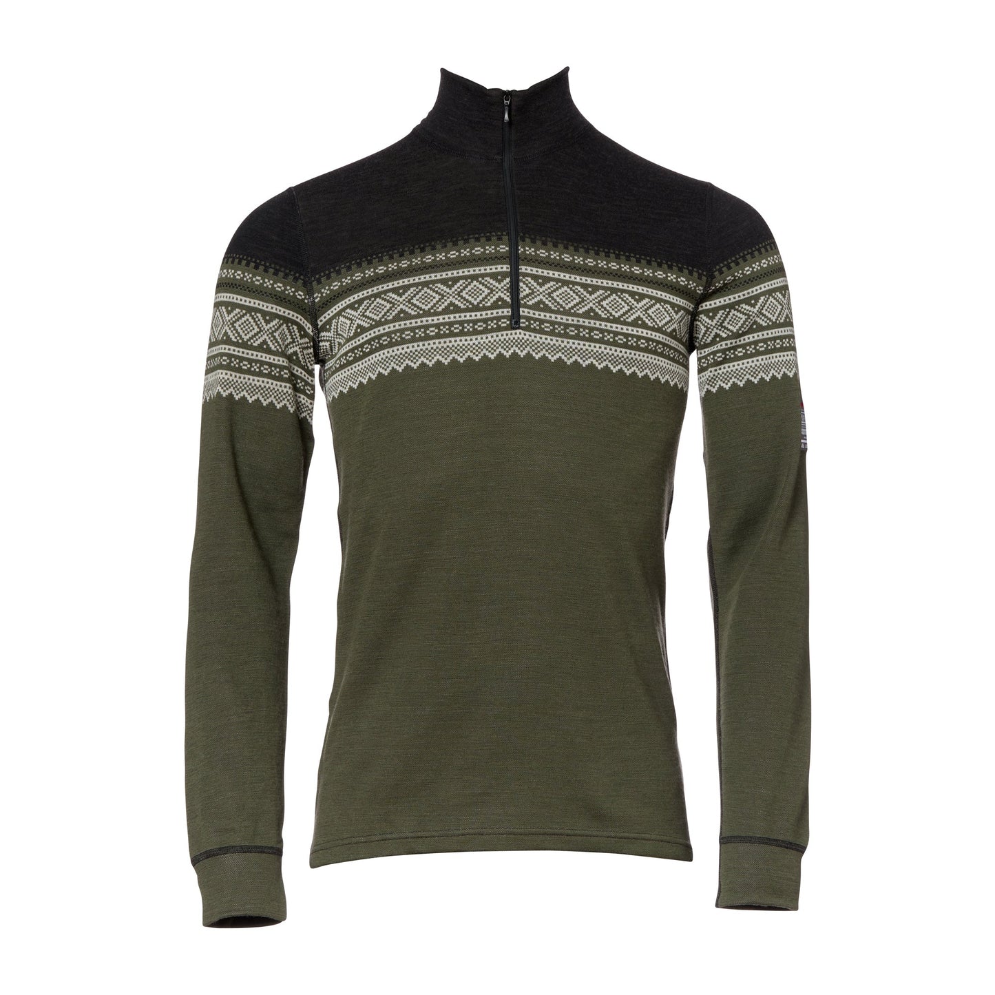 Pull DesignWool Marius Mock Neck Zip nordmarka