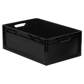 Caisse norme Europe parois pleines 60 x 40 x 22 cm noire