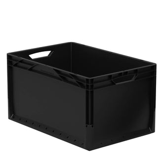 Caisse norme Europe parois pleines 60 x 40 x 32 cm noire