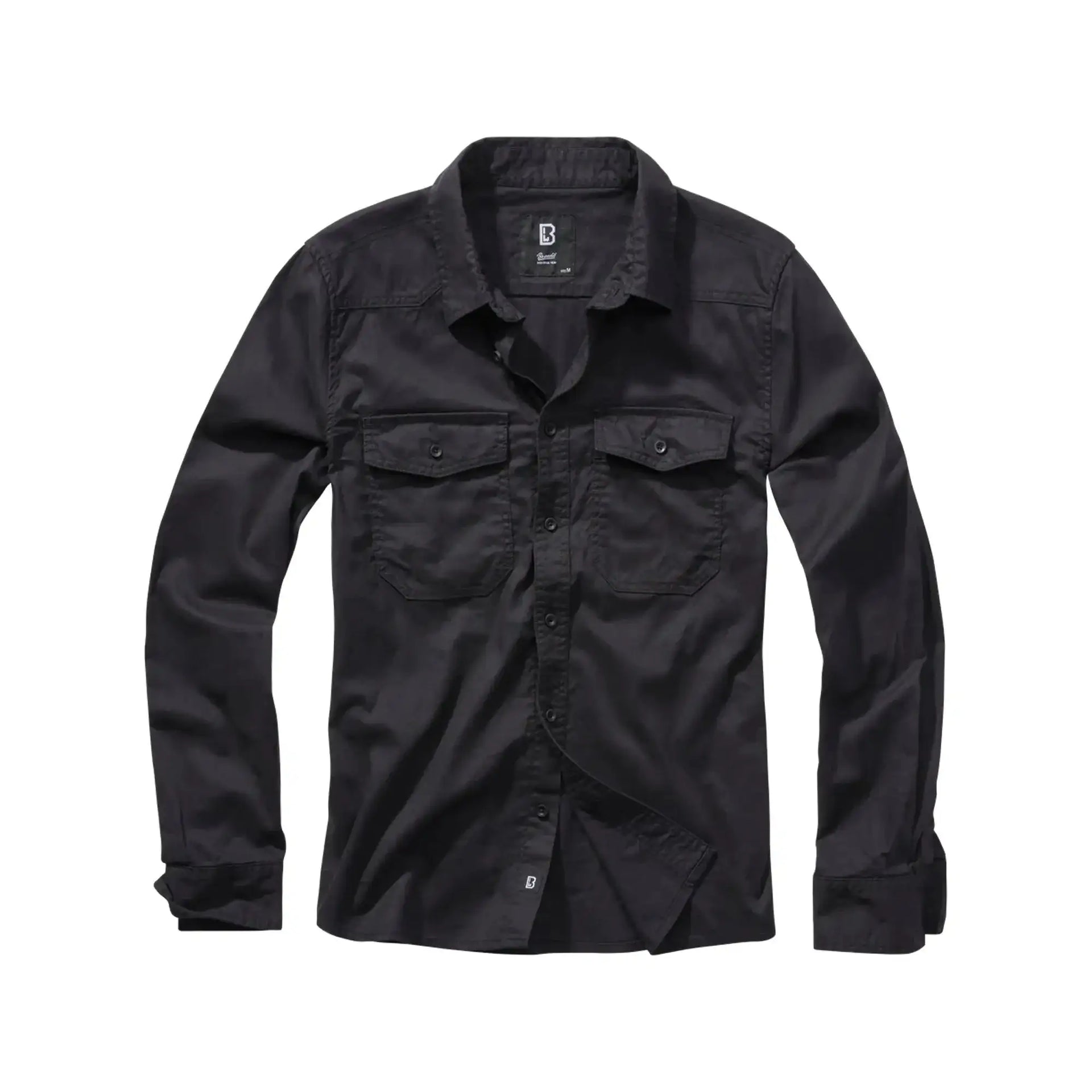 brandit-hemd-flanellshirt-schwarz-ansicht-1