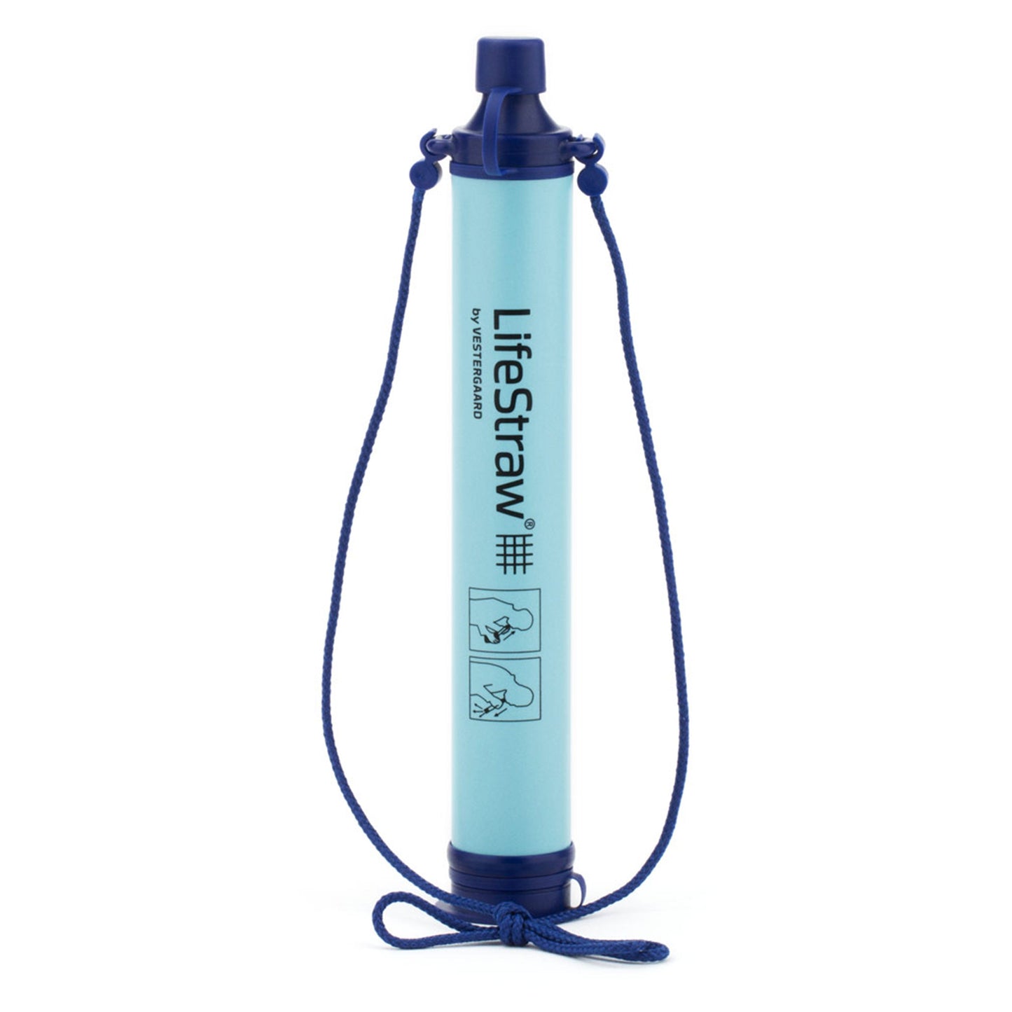 Filtre à eau personnel à paille filtrante bleu