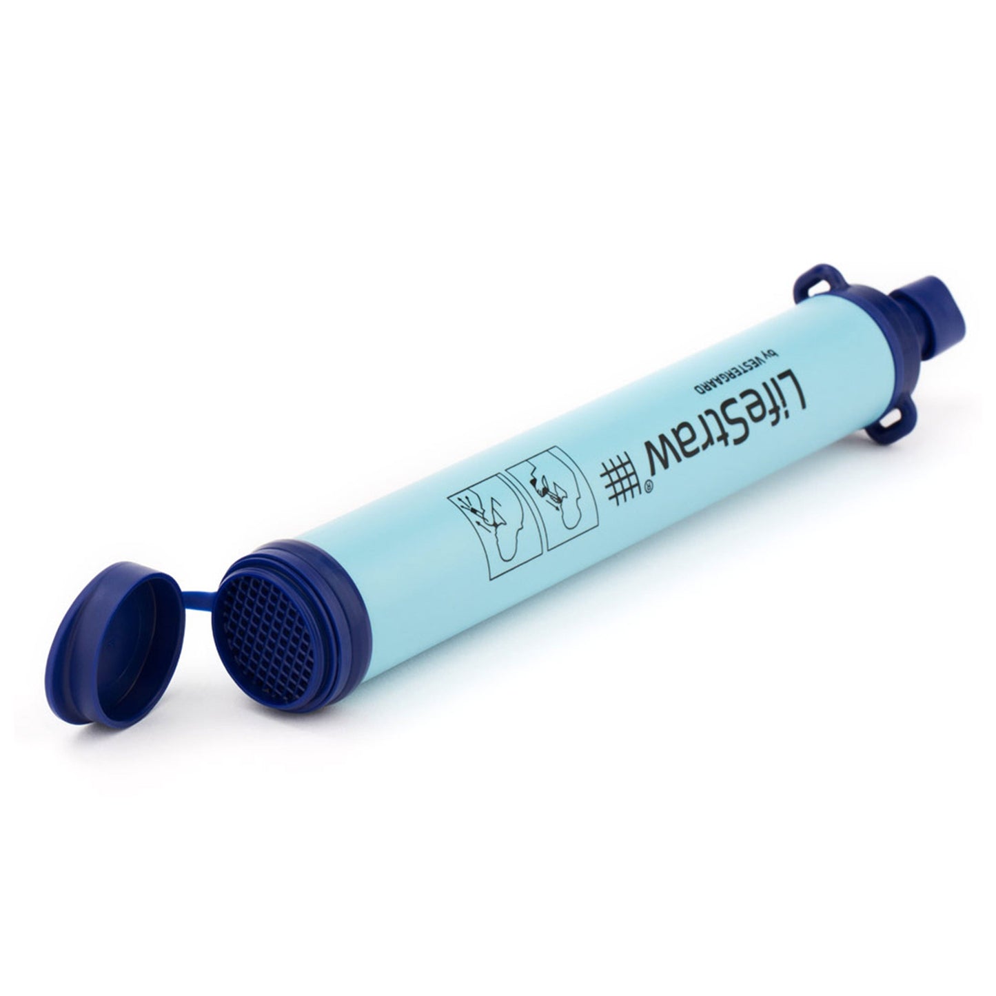 Filtre à eau personnel à paille filtrante bleu