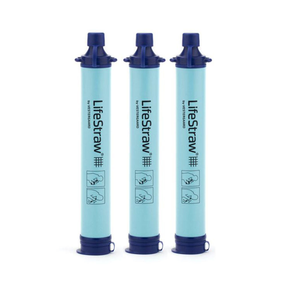 Filtre à eau personnel paille filtrante lot de 3 bleu