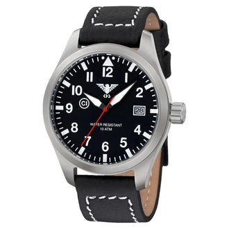 Montre Airleader Steel avec bracelet en cuir de buffle