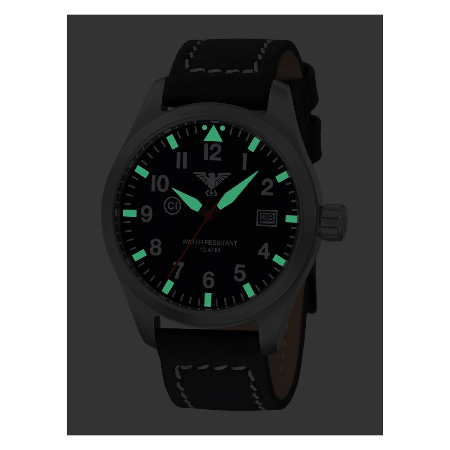 Montre  Airleader Steel avec Bracelet en cuir de buffle