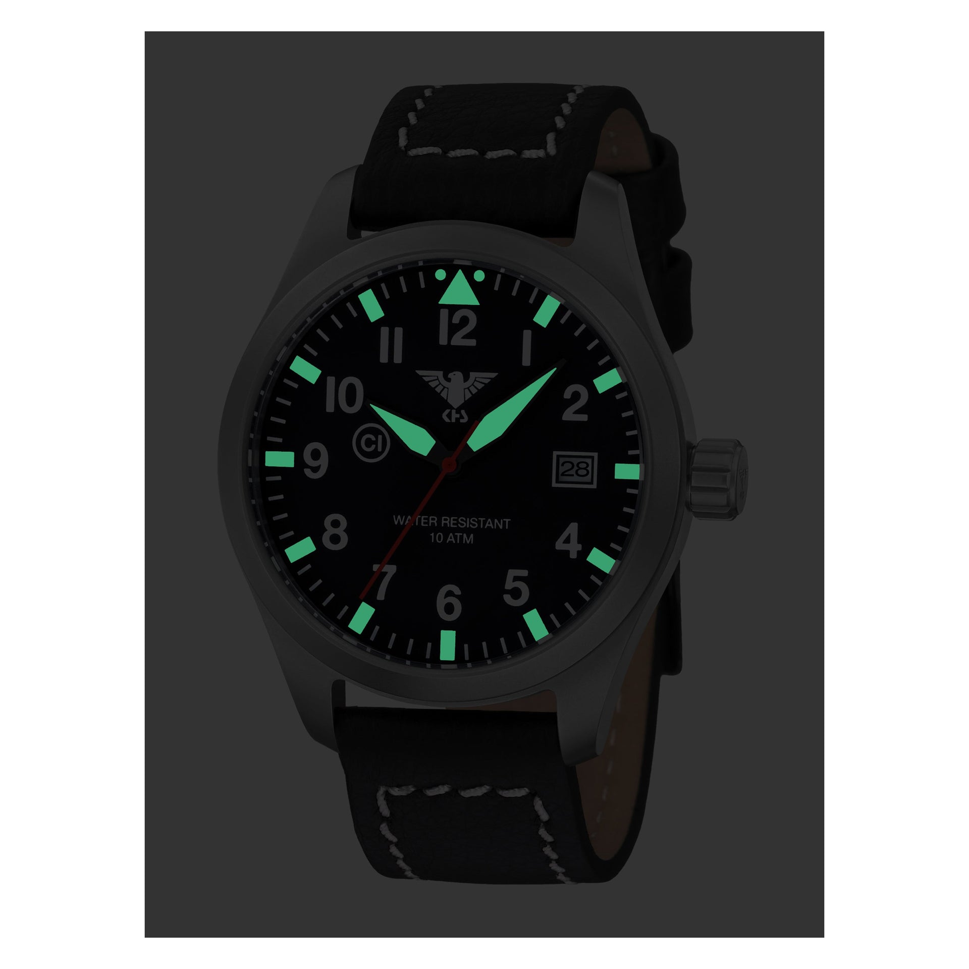 Montre  Airleader Steel avec Bracelet en cuir de buffle