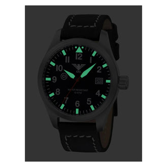 Montre Airleader Steel avec bracelet en cuir de buffle