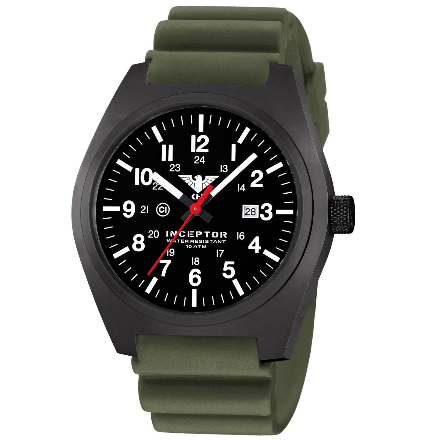 Montre Inceptor Black Steel Bracelet caoutchouc