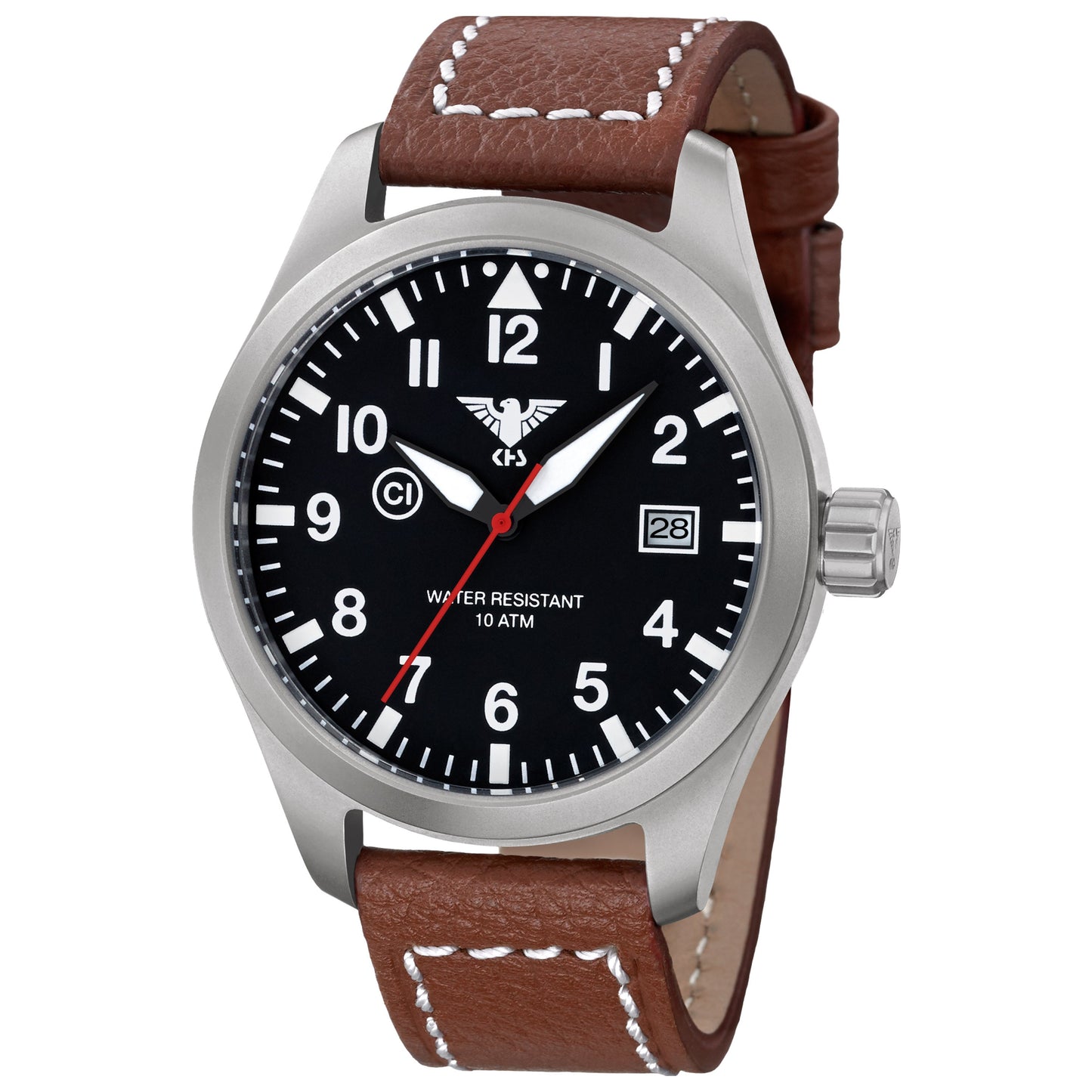 Montre Airleader Steel Bracelet en cuir de buffle brun