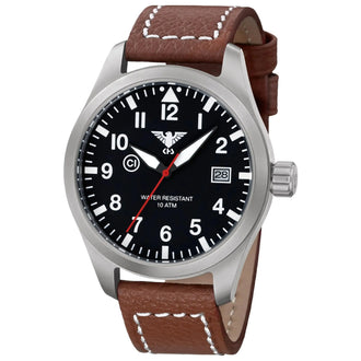 Montre-bracelet Airleader Steel bracelet en cuir de buffle