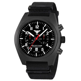 Montre Inceptor Black Steel Chronograph bracelet Nato