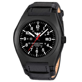 Montre-bracelet Inceptor Black Steel Automatic bracelet cuir G-Pad