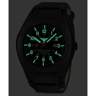 Montre-bracelet Inceptor Black Steel Automatic bracelet cuir G-Pad