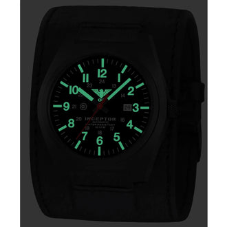 Montre Inceptor Black Steel Automatic bracelet cuir Kraftband