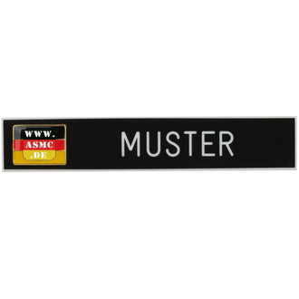Plaque nominative avec drapeau de service noir