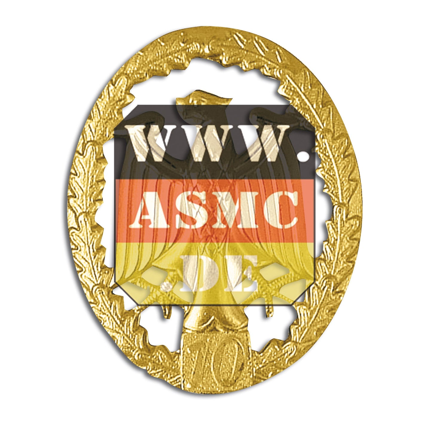 Badge de Compétence Métallique or Chiffre 10