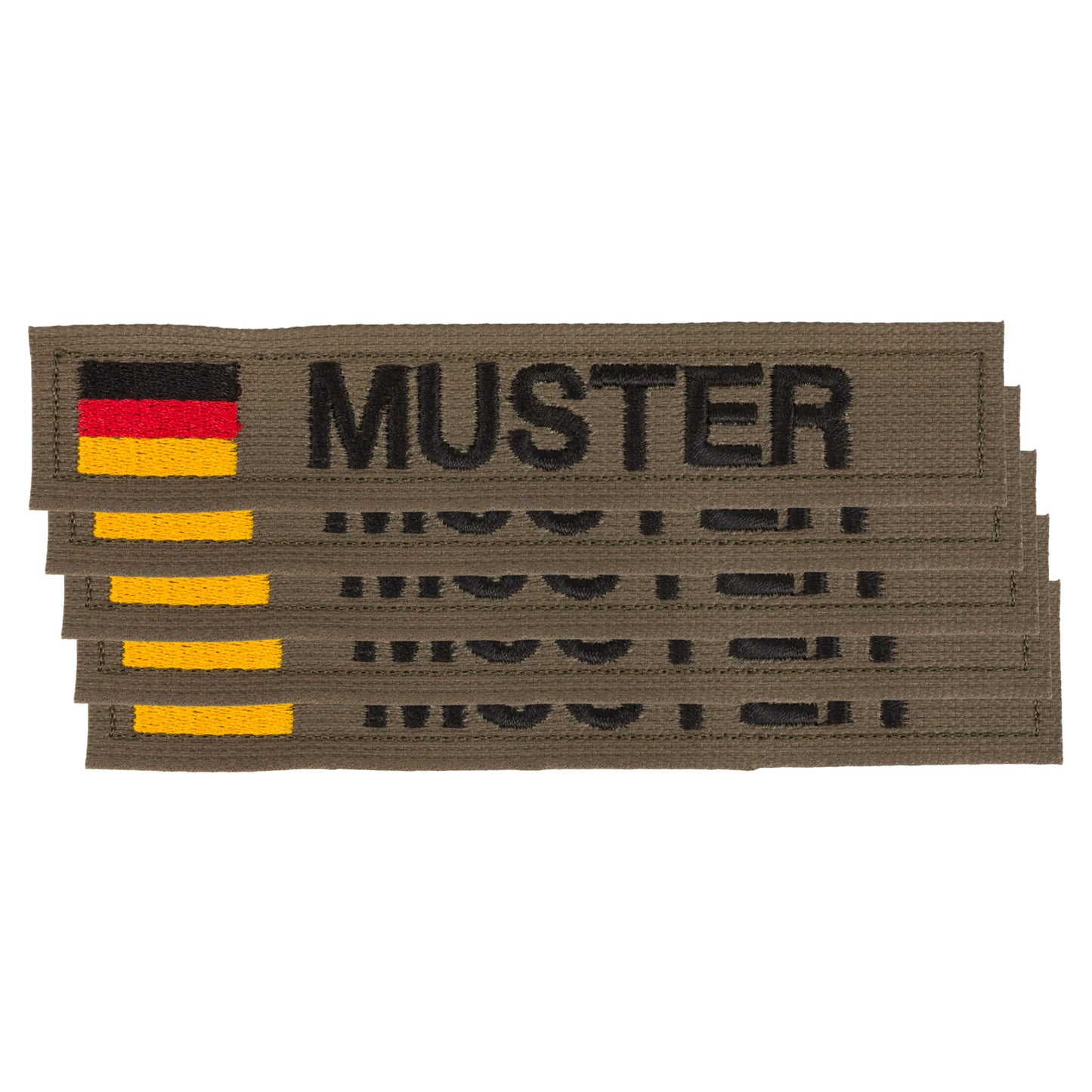 Bandes patronymiques lot de 5 DE olive noir