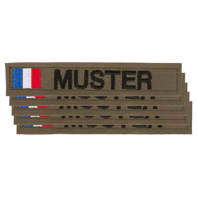 Bandes patronymiques lot de 5 avec drapeau olive