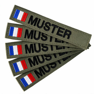 Lot de 5 Namensbänder avec drapeau olive