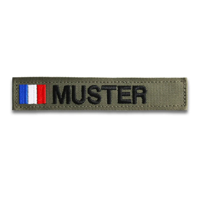 Lot de 5 Namensbänder avec drapeau olive