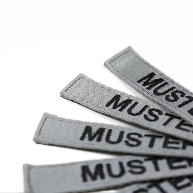 Bandes patronymiques lot de 5 gris brodé sur textile