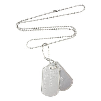 Plaques d’identification US acier inoxydable lot de 2 avec marquage en relief