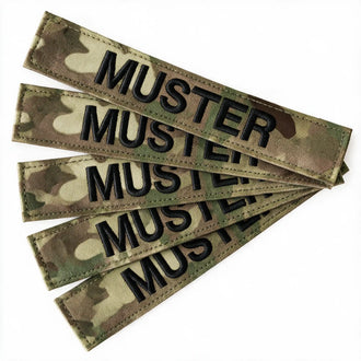 Lot de 5 bandes nominatives Multicam noires brodées sur textile