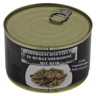 Émincé de bœuf avec riz, conserve complète 400&nbsp;g