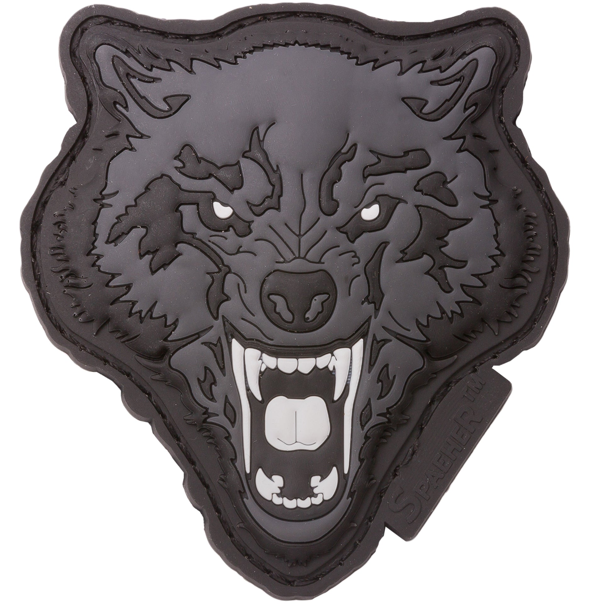 JTG Patch 3D Tête de Loup blanc-