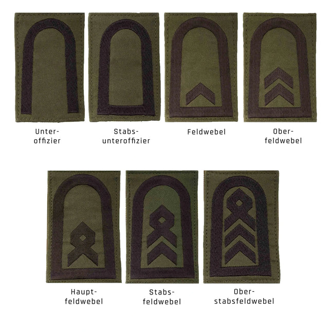 Insigne de grade BW Armée à velcro olive