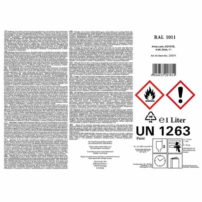 Bombe de peinture Army 1 L mat
