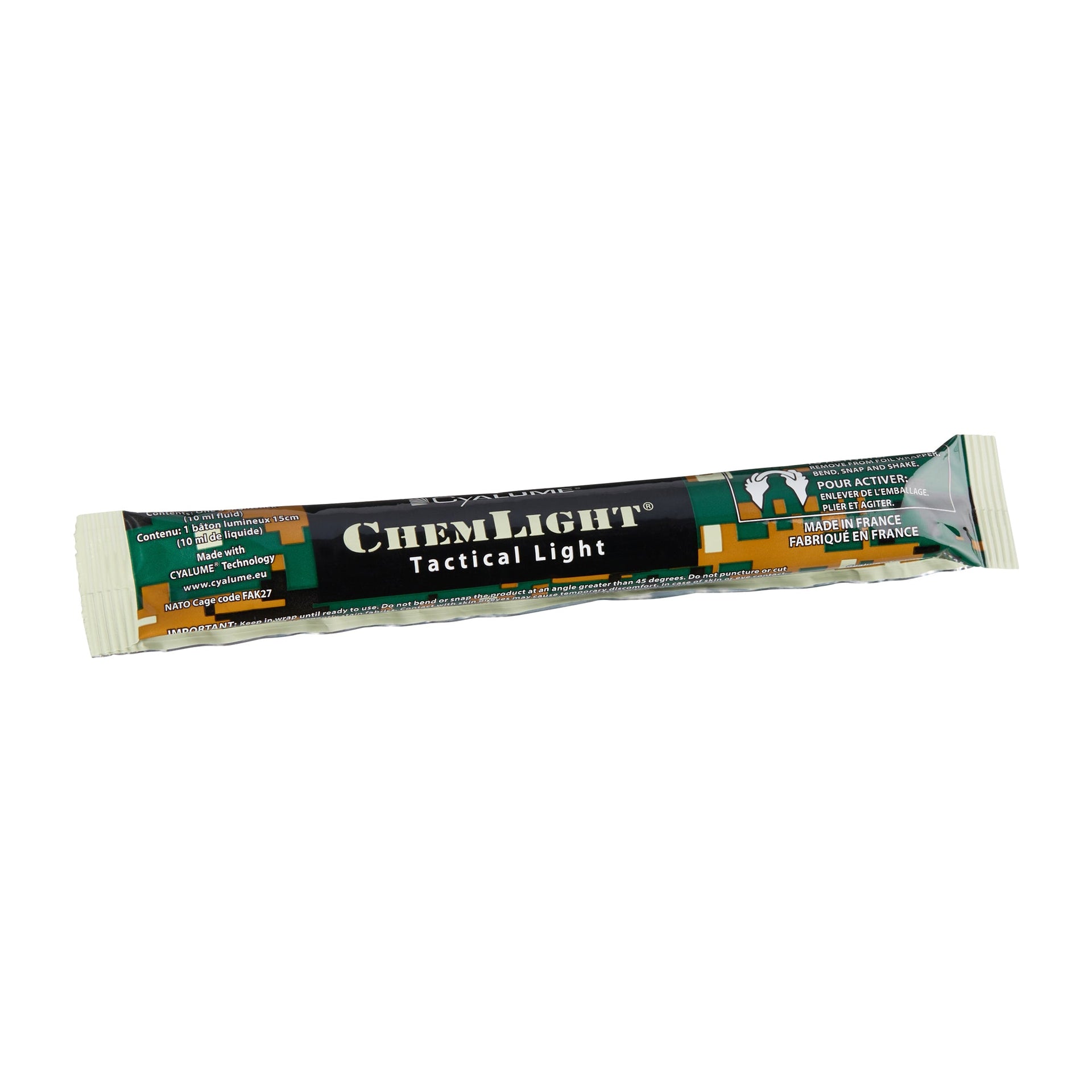 Bâton lumineux Chemlight 8 h 15 cm bleu