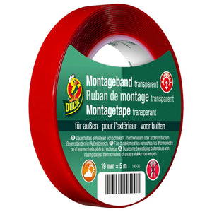 Ruban de montage extérieur 19 mm x 5 m transparent