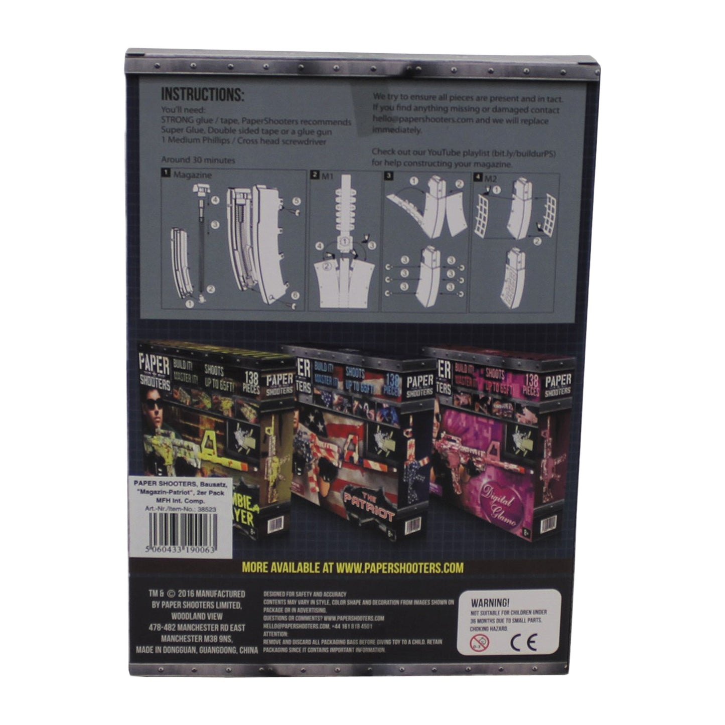 Chargeur de rechange Paper Shooters Tactician Patriot lot de 2