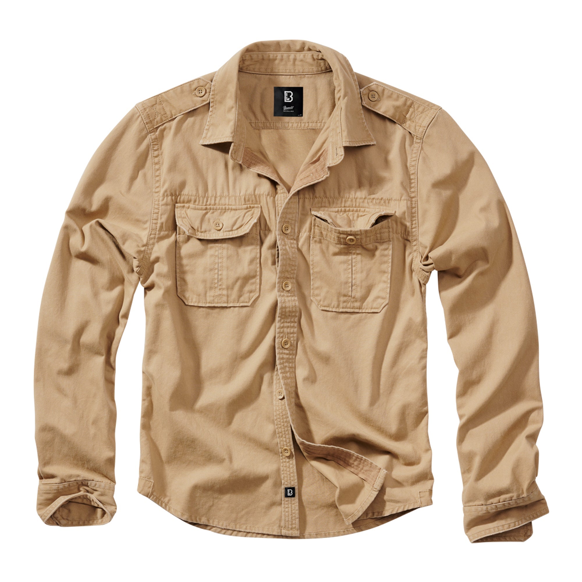 Chemise a manches longues Vintage camel Chameau S