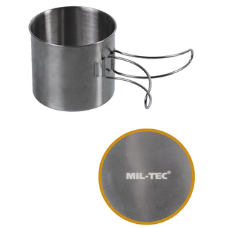 Tasse acier inoxydable poignée pliable 600 ml