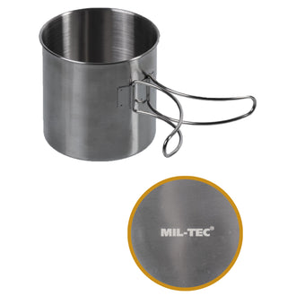 Tasse acier inoxydable poignée pliable 800 ml