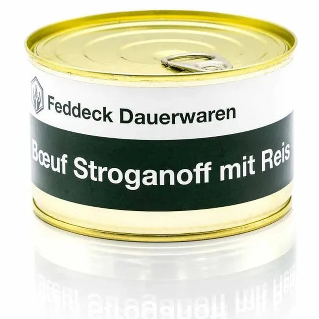Plat cuisiné en boîte Bœuf Stroganoff avec riz 400 g