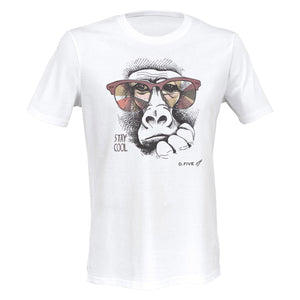 T-Shirt Monkey with Glasses heather grey