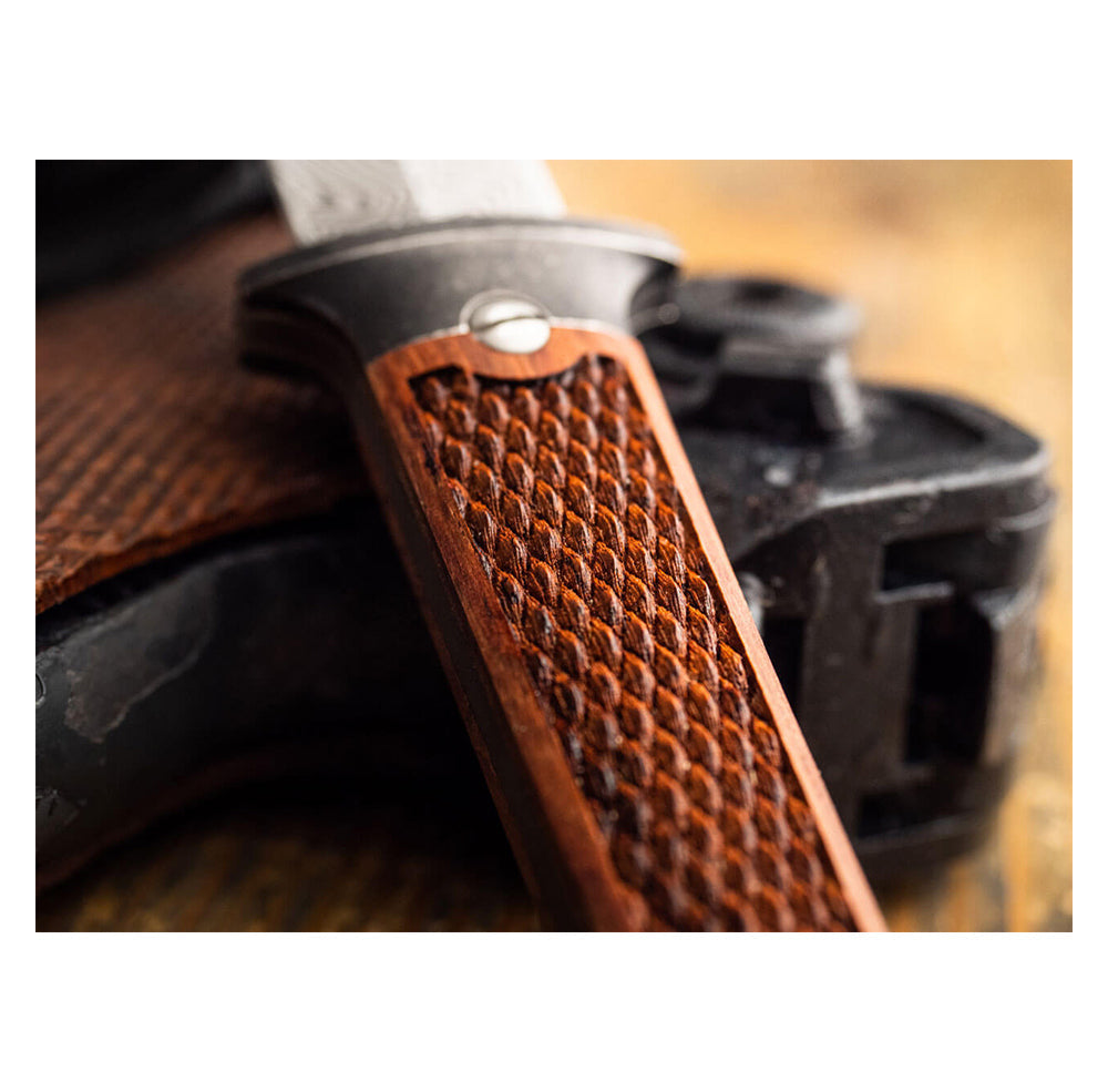 Couteau P08 Damast brun