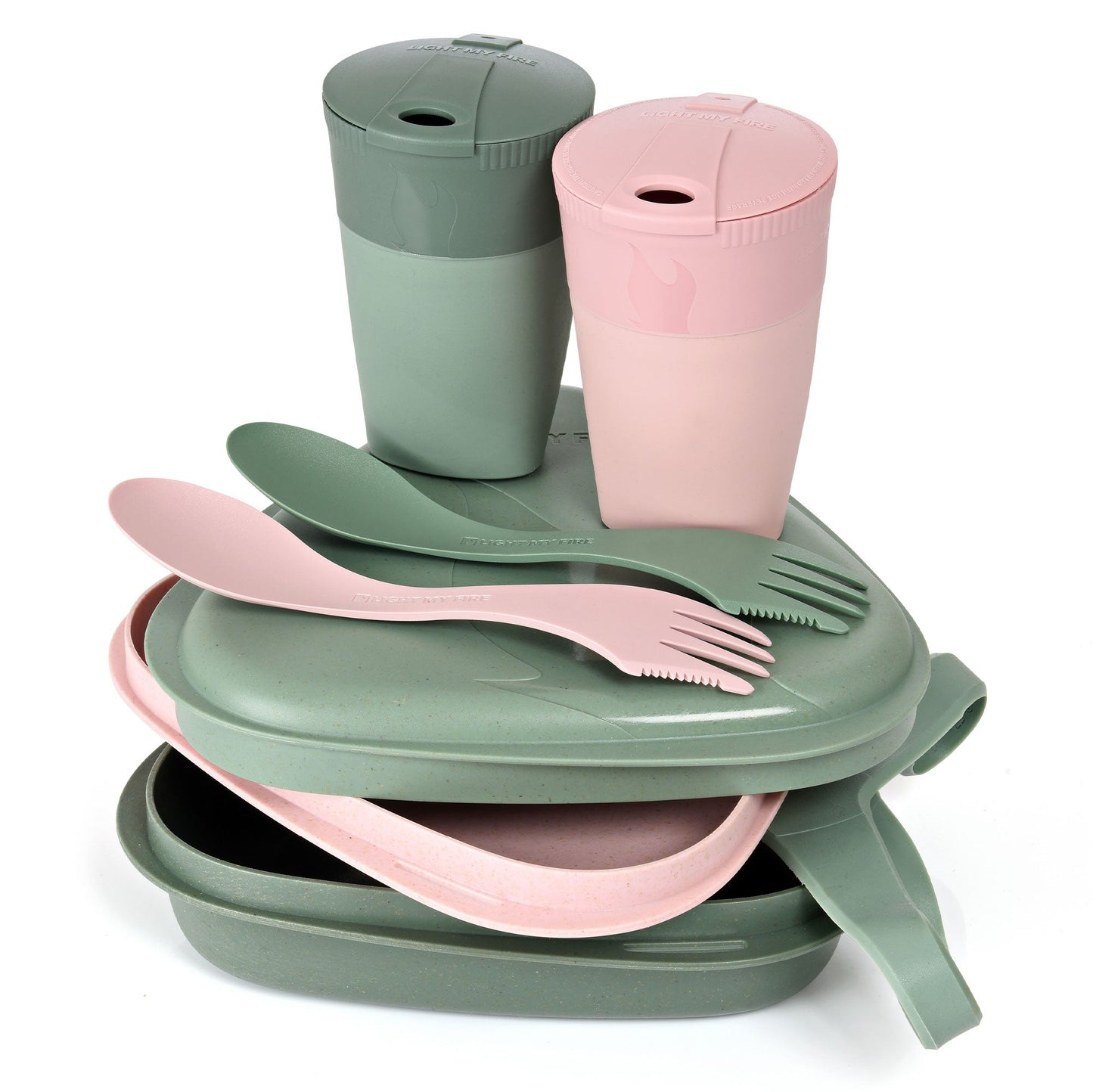 Vaisselle Pack'n Eat Kit sandygreen dustypin