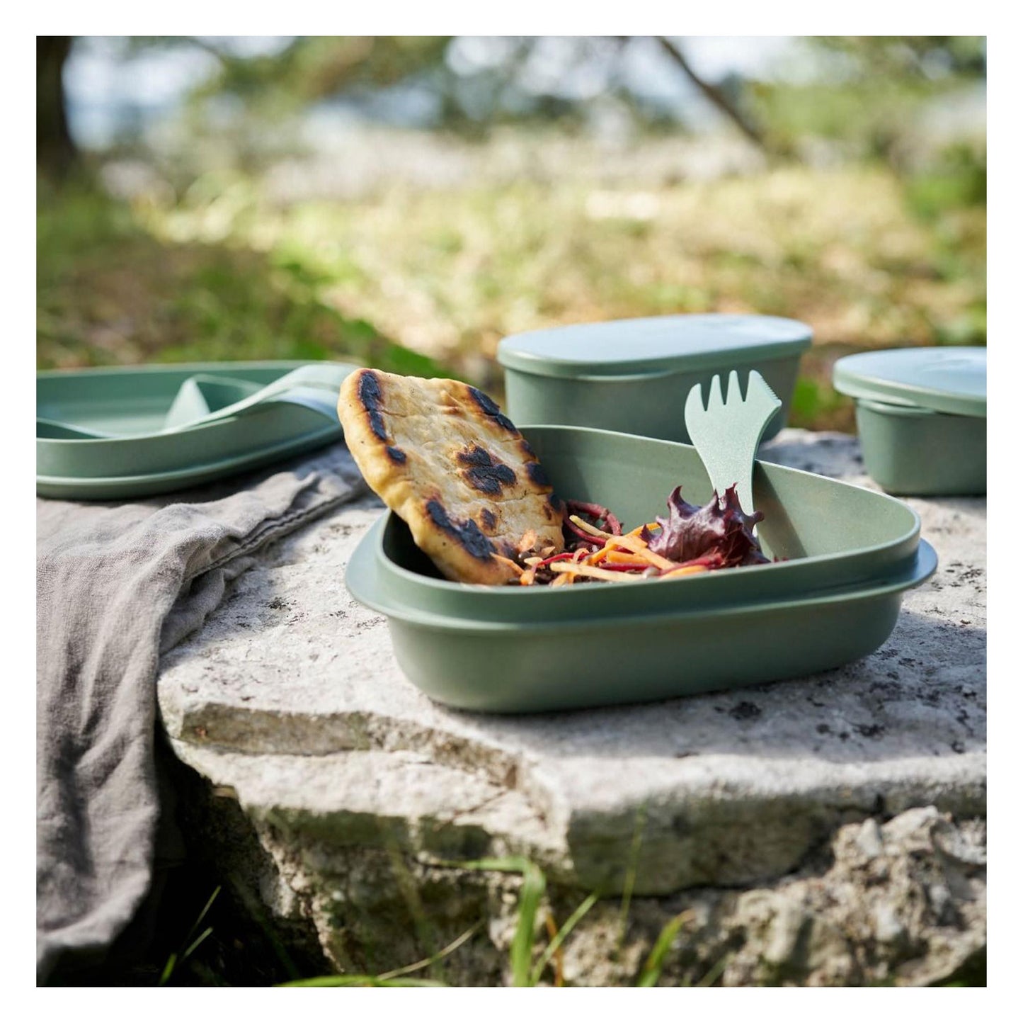 Vaisselle Pack'n Eat Kit sandygreen dustypin
