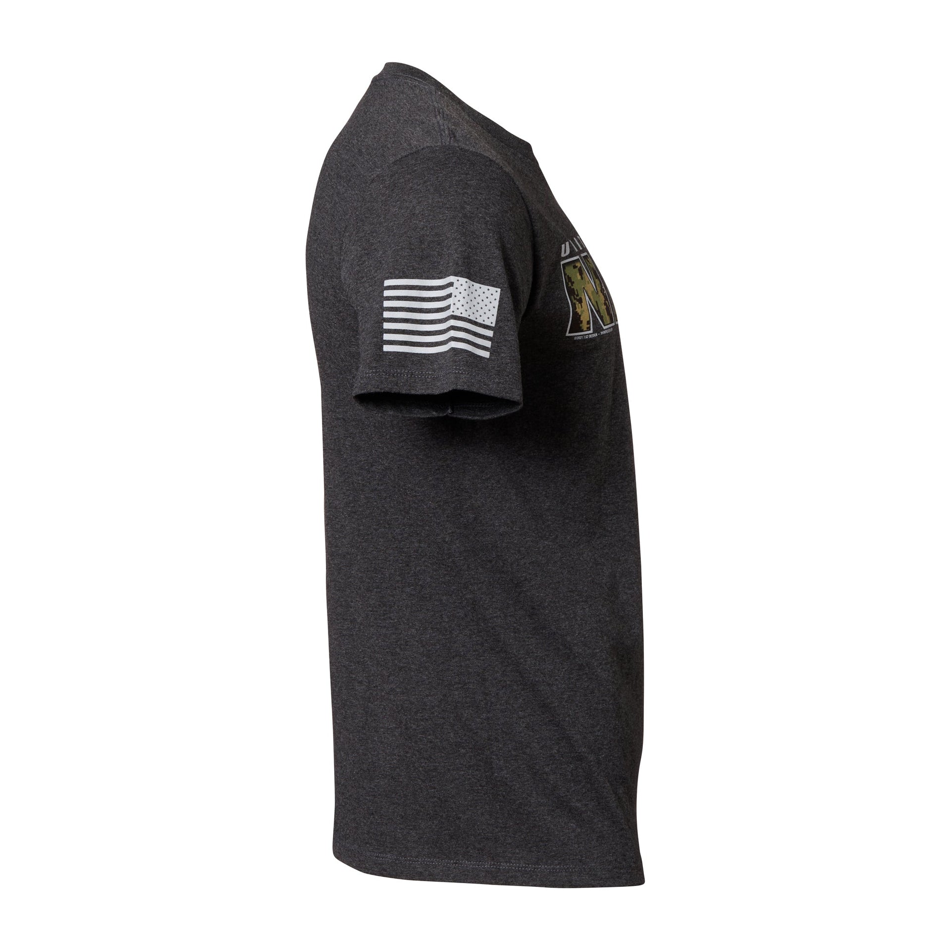 T-Shirt USN Camo Text heather black