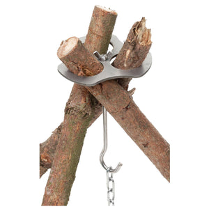 Fox Outdoor Support trépied acier inox avec chaîne et crochet