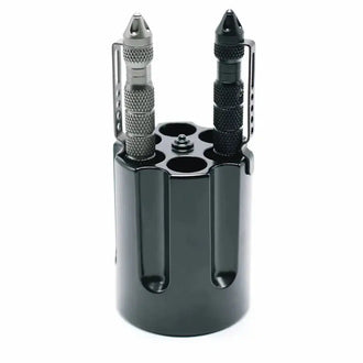Porte-stylo barillet de revolver noir