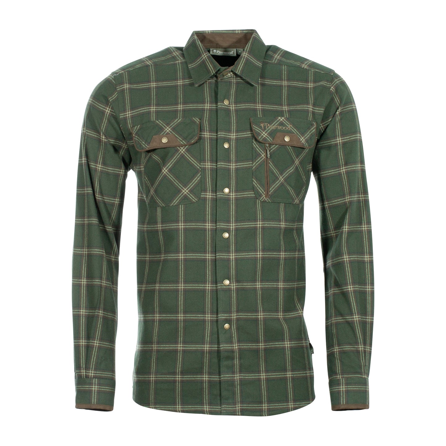 Chemise Prestwick Exclusiv mossgreen dark brown